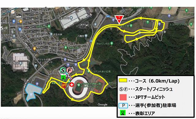 袋井掛川ロードレースのマップ